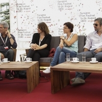Coffee with ... Programme, Competition Programme Feature Film Jury, 19th Sarajevo Film Festival, Festival Square, 2013, © Obala Art Centar 