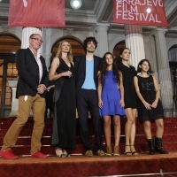 Crew of the film IN BLOOM, Red Carpet, 19th Sarajevo Film Festival, 2013, © Obala Art Centar