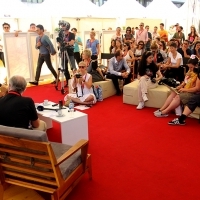 Gael García Bernal, Coffee With... Programme, Festival Square, Sarajevo Film Festival, 2014 (C) Obala Art Centar