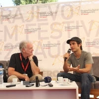 Gael García Bernal in Conversation With Geoff Andrew - Head of Film Programme at BFI Southbank, Coffee With... Programme, Festival Square, Sarajevo Film Festival, 2014 (C) Obala Art Centar