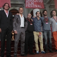 Cast and crew of the film NUMBER 55 at Red Carpet, National Theatre, Sarajevo Film Festival, 2014 (C) Obala Art Centar