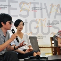 Yi'nan Diao - Director of the film BLACK COAL, THIN ICE, Gwei Lun Mei - Actress of the film BLACK COAL, THIN ICE, Coffee With... Programme, Festival Square, Sarajevo Film Festival, 2014 (C) Obala Art Centar