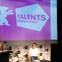 Katriel Schory and Simon Perry, Lecture, Talents Sarajevo, Academy of Performing Arts, Sarajevo Film Festival, 2014 (C) Obala Art Centar
