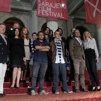 Cast and crew of the film EQUALS, Red Carpet Ceremony, National Theatre, Sarajevo Film Festival, 2014 (C) Obala Art Centar