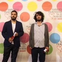 Nermin Hamzagić (DAMAGED GOODS) and Ziya Demirel (TUESDAY), SPECIAL JURY MENTION, COMPETITION PROGRAMME – SHORT FILM, National Theatre, 21. Sarajevo Film Festival, 2015 (C) Obala Art Centar
