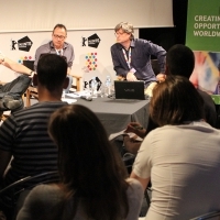 DEVELOPING STORIES FOR THE GOLDEN AGE OF EUROPEAN TV DRAMA, Open discussion with Anhony Root and Steve Matthews, moderated by Matthijs Wouter Knol, ASU Open stage, Talents Sarajevo, 21. Sarajevo Film Festival, 2015 (C) Obala Art Centar