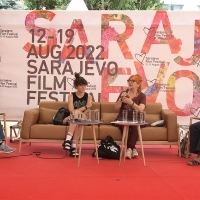 Docu Press Corner Meeting with Film Directors, Festival Square, 28th Sarajevo Film Festival, 2022 (C) Obala Art Centar