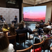 CineLink Talks with Dragan Bjelogrlić, Hotel Europe Atrium, 29th Sarajevo Film Festival, 2023 (C) Obala Art Centar