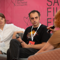 Docu Press Corner, Festival Square, 30th Sarajevo Film Festival, 2024 (C) Obala Art Centar