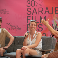 Docu Press Corner, Festival Square, 30th Sarajevo Film Festival, 2024 (C) Obala Art Centar