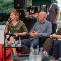 Panel on Urban Mobility, Festival Square, 30th Sarajevo Film Festival, 2024 (C) Obala Art Centar
