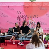 Docu Press Corner, Festival Square, 30th Sarajevo Film Festival, 2024 (C) Obala Art Centar