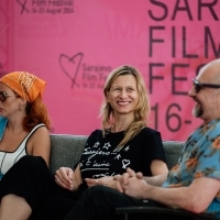 Elma Tataragić, Director, Avant Premiere Press Corner: SMASHING IT, Festival Square, 30th Sarajevo Film Festival, 2024 (C) Obala Art Centar