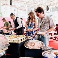 Festival breakfast in partnership with Atlantic Group, Coca-Cola and Meggle, Festival Square, 30th Sarajevo Film Festival, 2024 (C) Obala Art Centar
