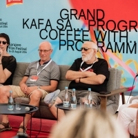 Docu Press Corner, Festival Square, 30th Sarajevo Film Festival, 2024 (C) Obala Art Centar
