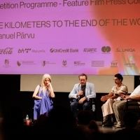 Press conference: THREE KILOMETRES TO THE END OF THE WORLD by Emanuel Pervu, National Theatre, 30th Sarajevo Film Festival, 2024 (C) Obala Art Centar