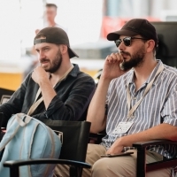 Faris Bilalović and Edin Salčinović, Avant Premiere Press Corner: THE HOLLOW, Festival Square, 30th Sarajevo Film Festival, 2024 (C) Obala Art Centar
