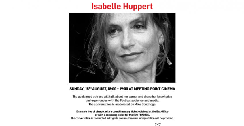 Masterclass s Isabelle Huppert